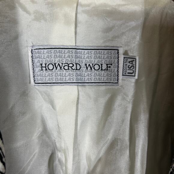 Howard Wolf Vintage Blazer 16 Black White City Scape Sequins Art to Wear Lined - Picture 11 of 16